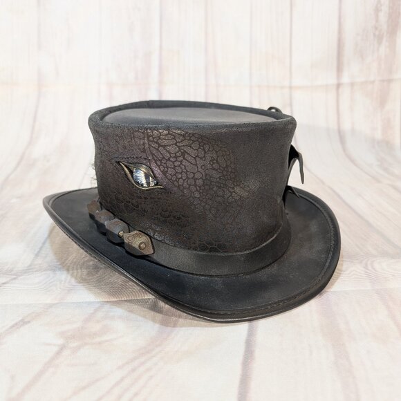 American Hat Makers Draco Steampunk Top Hat - Made in USA Size M - Picture 1 of 9